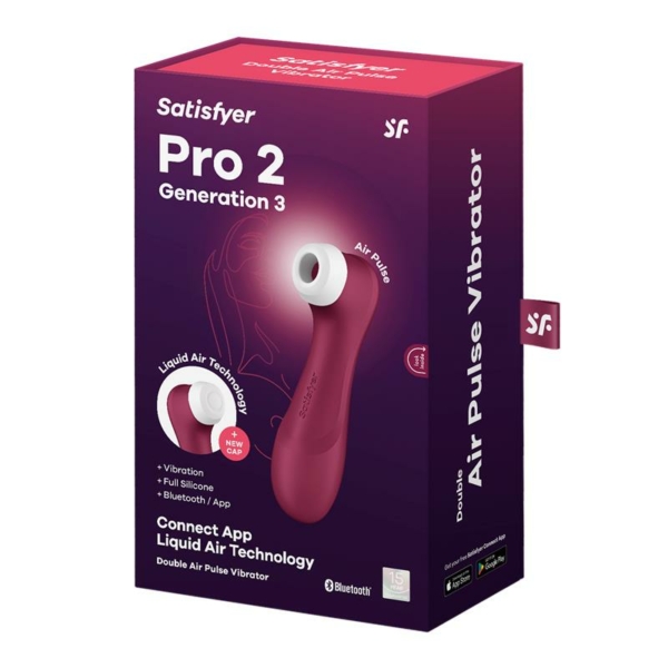 Pro 2 Gene 3 Liquid Air Technology Suction and Vibration App Connect Wine Red - immagine 6