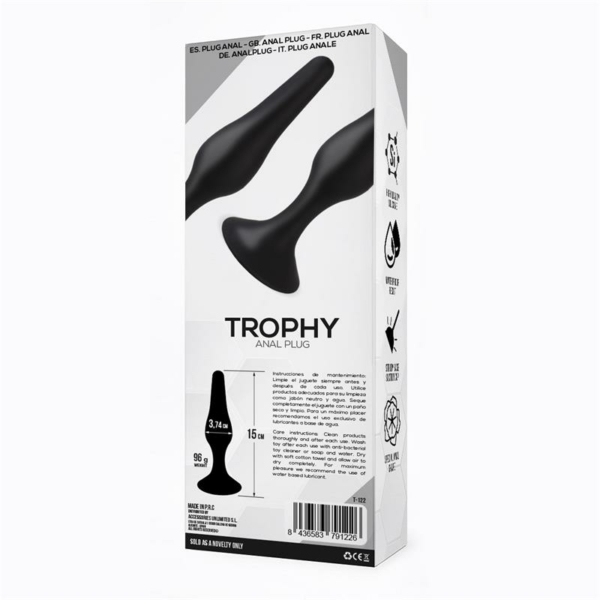 Trophy Anal Plug 15 cm Silicone Black - immagine 3