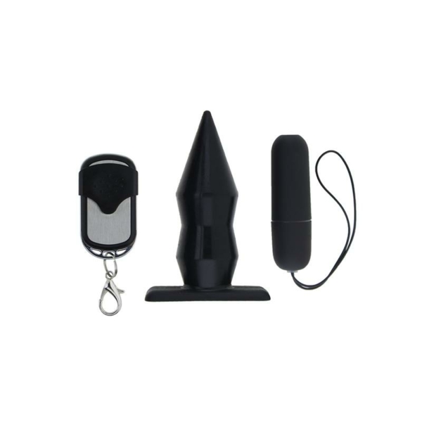 Vibrating Butt Plug with Remote Control Silicone Black - immagine 4