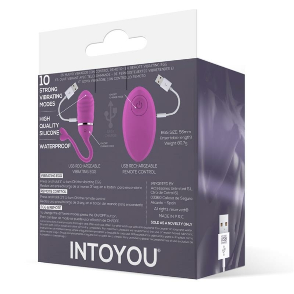 Vibrating Egg with Remote Control Odise USB Silicone Pink - immagine 3